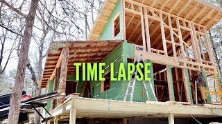 TIMELAPSE  Off Grid Shed Style Cabin Build with HYDRO POWER START TO FINISH [upl. by Naid]