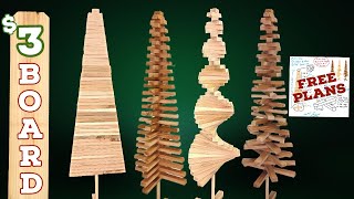 ONE Board Spiral Tree Christmas Build  Woodworking Project [upl. by Lanna314]