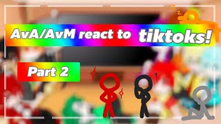 avaavm react to tiktoks part 2 Gacha alan becker [upl. by Bertle]