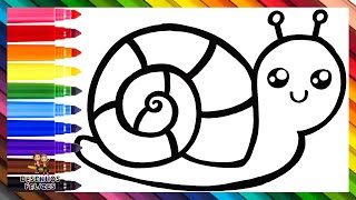 Como Desenhar um Caracol 🐌 Desenhar e Colorir um Caracol Fofo 🐌🌈 Desenhos para Crianças [upl. by Eiralc]