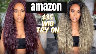 TRYING THE BEST AMAZON SYNTHETIC WIGS Are they Worth it KRYSSMA LACE WIGS  ALWAYSAMEERA [upl. by Foley]