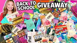 BIGGEST BACK TO SCHOOL GIVEAWAY EVER 2020 iPad School Supplies Haul Makeup [upl. by Ecadnak]