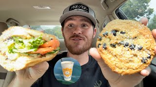 Potbelly Farmhouse Chicken Sandwich Blueberry Muffin Cookie and Toasted Marshmallow Shake Review [upl. by Andy490]