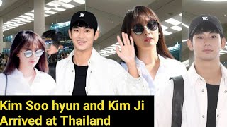 Finally Kim Soo Hyun Arrived at Thailand with Kim Ji Won Another Filmed Project Together [upl. by Imoian636]