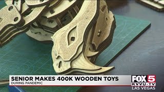 Las Vegas man crafts hundreds of wooden toys for kids during pandemic [upl. by Okimuy]