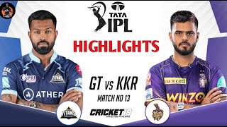 GT vs KKR Match 13 IPL 2023 Match Highlights  gt vs kkr ipl highlights ipl 2023 highlights today [upl. by Erminie796]