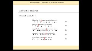 Iambischer Trimeter amp Hinkjambus Choljambus  Hipponakteus  Lateinische Metrik  Verse skandieren [upl. by Eyahs]