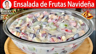 ENSALADA DE FRUTAS NAVIDEÑA 🎄😋  Vicky Receta Facil [upl. by Nomzaj]