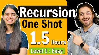 Recursion in One Shot  Theory  Question Practice  Code  Level 1  Easy [upl. by Tlaw59]