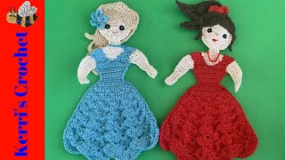 Crochet Lady Tutorial – Crochet Applique Tutorial [upl. by Winer]