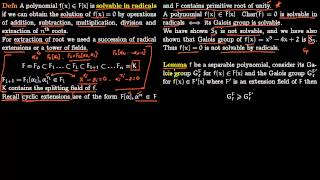 Quintic is not solvable in Radicals [upl. by Ader]