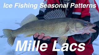 Mille Lacs Ice Fishing Seasonal Patterns Walleye Perch Pike and Tullibee [upl. by Chafee]