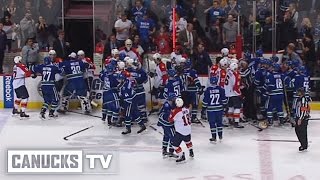 Canucks vs Panthers Bench Clearing Brawl Jan 11 2016 [upl. by Aikcir]