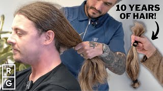 quotSay GOODBYE to 10 YEARS Worth of Hairquot 👀 Massive Mens Haircut Transformation [upl. by Hernando891]