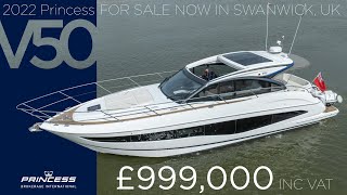 2022 Princess V50 Olive May FOR SALE Now in Swanwick UK [upl. by Ehcram]