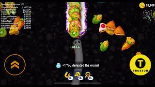 Wormszoneio🐍 Pro Worm Battle Gameplay 217 Best worms game 001 [upl. by Littman]