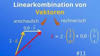 Linearkombination von Vektoren  Vektorzug  anschaulich und rechnerisch  11 [upl. by Akierdna]