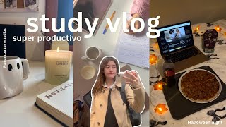 STUDY VLOG días super PRODUCTIVOS exámenes Halloween journaling aesthetic y otoñal 🍂☕️ [upl. by Leirbaj]