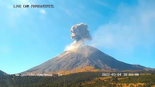 March 4 2022  Explosion  Popocatepetl Volcano Mexico  0959 CDT [upl. by Jehu71]