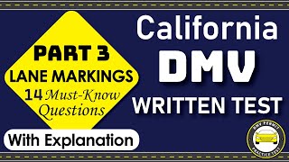 2024 California DMV Permit Practice Test  Part 3  Lane Markings  14 Must Know DMV Test Questions [upl. by Ame814]