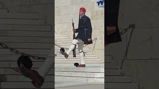 evzones presidential guard elite the center of tourist attraction athensgreece 🇬🇷 [upl. by Parnas]