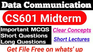 CS601 Midterm Preparation 2024  CS601 today paper preparation  Lets study [upl. by Esbensen27]