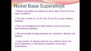 Ni base superalloys [upl. by Sinaj]