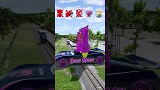 Big and Small Strange Cars VS Train SpiderMan amp McQueen  BeamNGdrive [upl. by Gert]