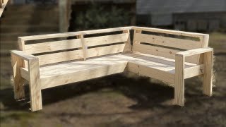 DIY Modern Outdoor Sectional  How To Build Outdoor Furniture [upl. by Starlin]