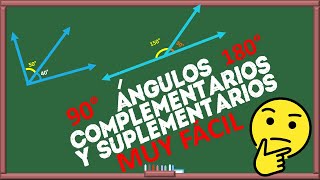 ÁNGULOS COMPLEMENTARIOS Y SUPLEMENTARIOSEL MEJOR VIDEO DE YOU TUBE EXPLICACIÓN COMPLETA [upl. by Viviene528]