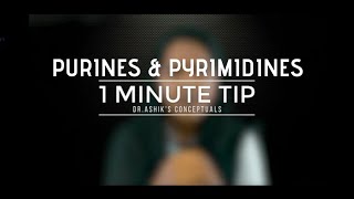 How to Remember Purines and Pyramidines Easily  ONE MINUTE TRICK  Dr Fathima [upl. by Notlih317]