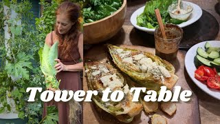 Hydroponic Garden Tower to Table Vlog Tower Garden [upl. by Naitsirk]