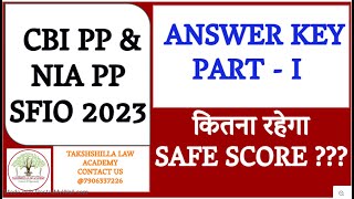 ANSWER KEY 2023 CBI PP I sfio recruitment 2023 I NIA PP Exam I NIA PP CBI PP 2023 [upl. by Einegue951]