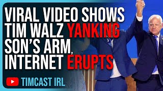 Viral Video Shows Tim Walz YANKING Son’s Arm Internet ERUPTS [upl. by Ahsataj795]