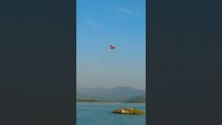 Paragliding ❤️💕 man enjoy with boards 🛹 at khanpur dam in KPK Pakistannature lake paragliding [upl. by Aserehs]