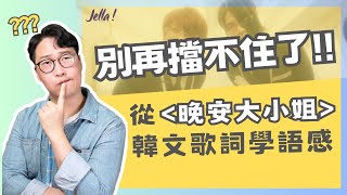 從「晚安大小姐」韓文歌詞學韓文語感😎你不只會跳舞｜Jella X 胃酸人教韓文 [upl. by Cir]