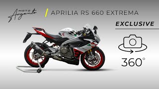 Aprilia RS 660 Extrema  Vista a 360 gradi  Moto Exclusive  Moto Argento [upl. by Iznik370]