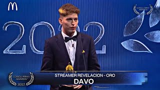 Davo Gana Premio de Streamer Revelación  Coscu Army Awards 2022 [upl. by Lednor133]