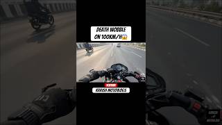 Deathly wobble on 100kmh😭😱biker motovlog viralshorts rider youtubeshorts bikeride [upl. by Syhr]