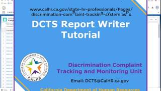 Report Writer Tutorial DCTS [upl. by June]