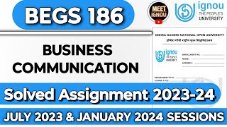 BEGS 186 Solved Assignment 202324  Business Communication  begs186 begs186ignou begs186 [upl. by Stickney]