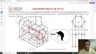 Lecture 40 Projection of Solid Part 2 Axis perpendicular to VP Hexagonal Prism [upl. by Fernande559]