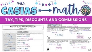 Tax Tips Discounts and Commissions  Percent Applications  7th Grade Math Lesson [upl. by Burton]