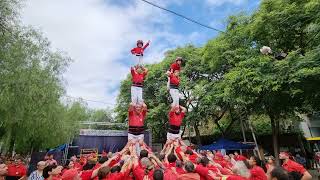 Castellers de Barcelona 2 pilars de 4  Festa Major del Poblenou [upl. by Yarised]