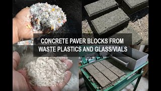 Plastic and Glass waste recycling into Concrete Brick [upl. by Anitnelav]