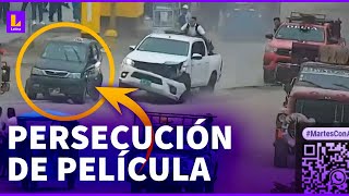 Detienen a secuestradores tras impresionante persecución policial en Puente Piedra [upl. by Rabbi]