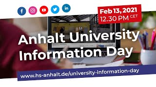 Welcome amp Introduction to the Anhalt University Information Day  February 2021  Hochschule Anhalt [upl. by Horst876]