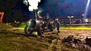 Steam Ploughing Engine Winches Tractor Pulling Sledge at Welland Steam Rally 2019 [upl. by Eenad]