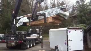 Boom Truck Unloading Cedar [upl. by Ingelbert791]