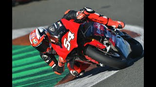 Mattia Pasini debutta sulla Ducati Panigale V4 a Valencia [upl. by Zipah]